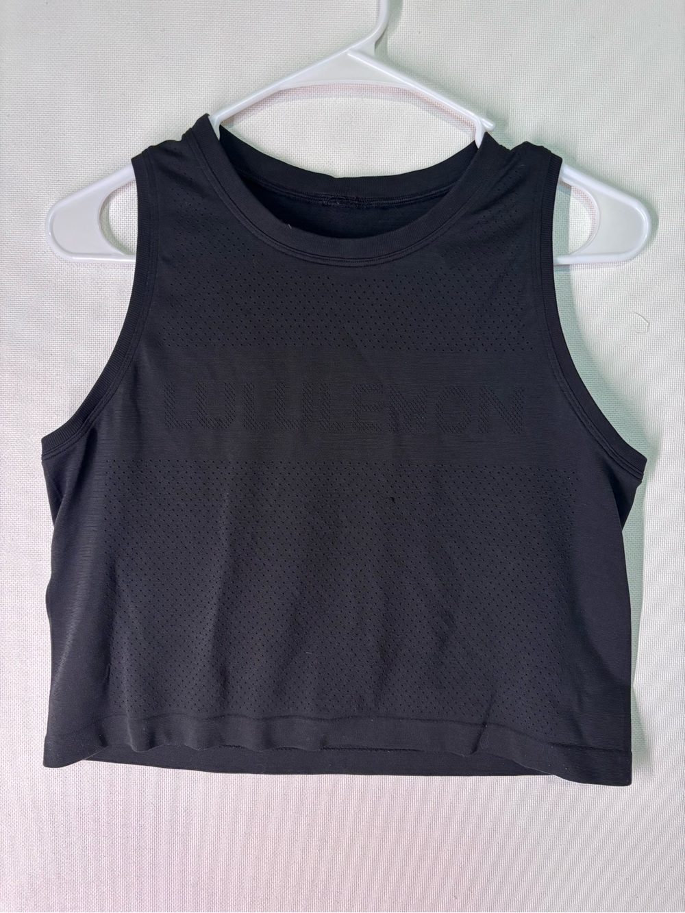 lululemon athletica Black Perforated Crop Tank